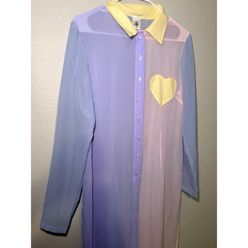 Sugarpills Pastel Sheer Maxi Dress - Size M - Picture 5 of 8